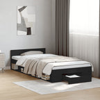 vidaXL Bettgestell mit Schublade Schwarz 90x190 cm Holzwerkstoff