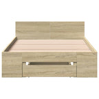 vidaXL Bettgestell mit Schublade Sonoma-Eiche 90x190 cm Holzwerkstoff
