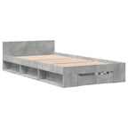 vidaXL Bettgestell mit Schublade Betongrau 90x190 cm Holzwerkstoff