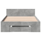 vidaXL Bettgestell mit Schublade Betongrau 90x190 cm Holzwerkstoff