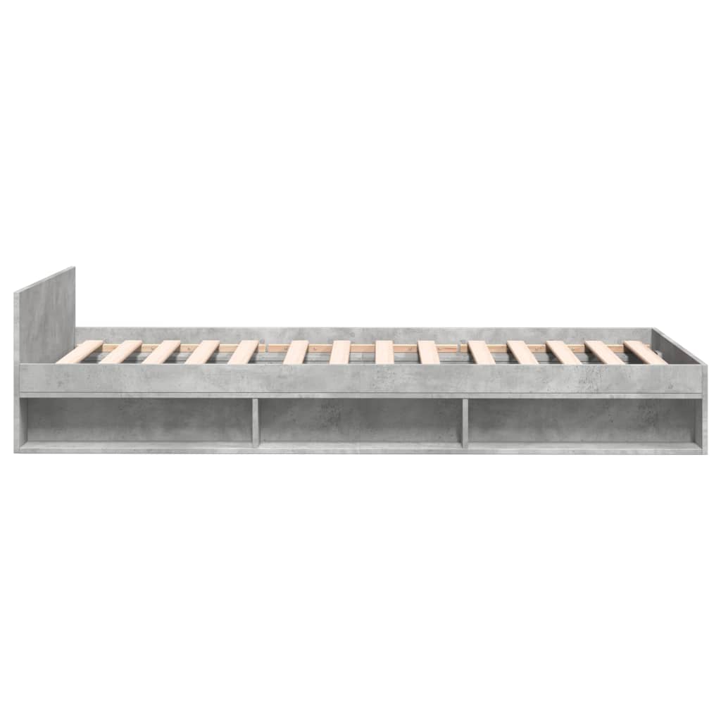 vidaXL Bettgestell mit Schublade Betongrau 90x190 cm Holzwerkstoff