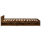 vidaXL Bettgestell mit Schublade Räuchereiche 90x190 cm Holzwerkstoff