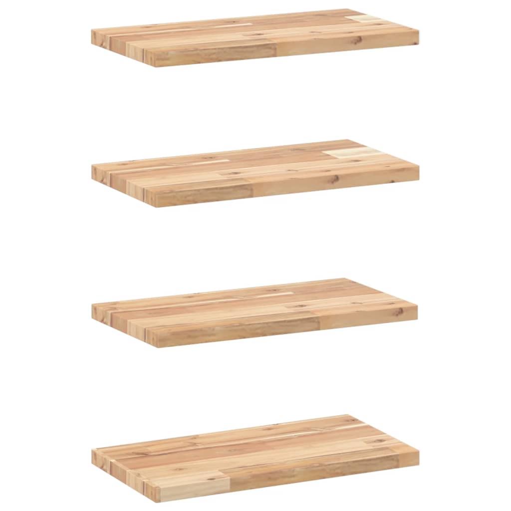 vidaXL Schweberegale 4 Stk. 60x20x2 cm Massivholz Akazie Unbehandelt