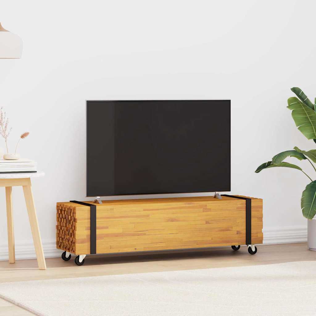 vidaXL TV-Ständer Braun 110 x 30 x 30 cm Massivholz Teak