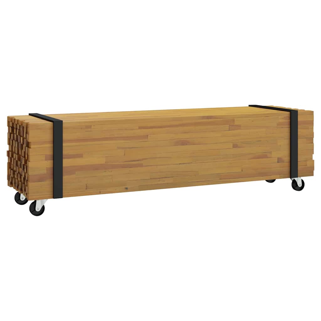vidaXL TV-Ständer Braun 110 x 30 x 30 cm Massivholz Teak