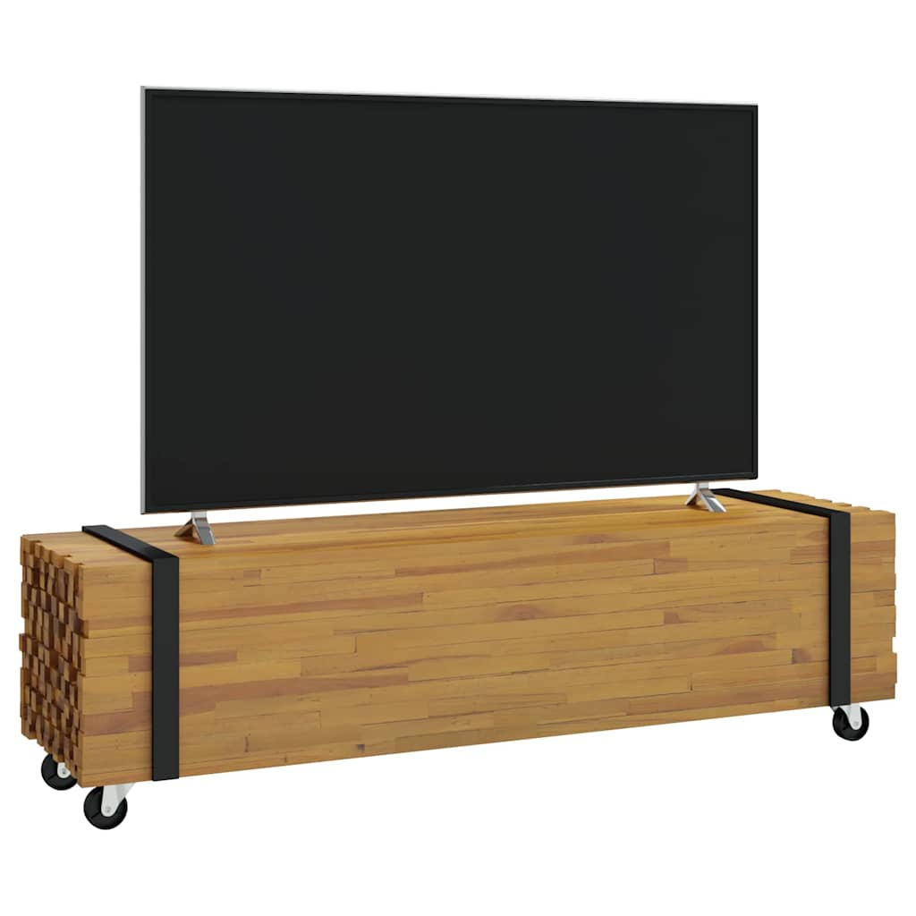 vidaXL TV-Ständer Braun 110 x 30 x 30 cm Massivholz Teak