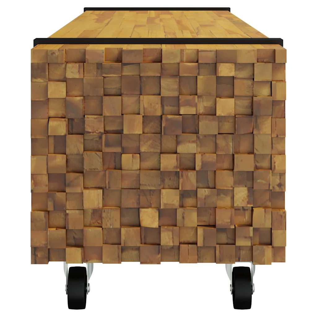 vidaXL TV-Ständer Braun 110 x 30 x 30 cm Massivholz Teak