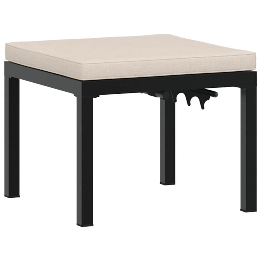 vidaXL Gartenhocker mit Kissen Schwarz Pulverbeschichteter Stahl
