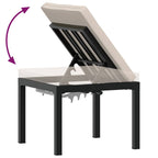 vidaXL Gartenhocker mit Kissen Schwarz Pulverbeschichteter Stahl