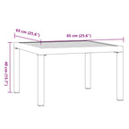 vidaXL Garten-Couchtisch Schwarz 65x65x40 cm Aluminium