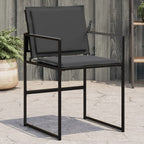vidaXL Gartenstühle mit Kissen 4 Stk. Schwarz Stahl und Textilene