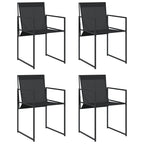 vidaXL Gartenstühle 4 Stk. Schwarz Stahl und Textilene