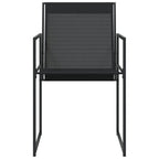 vidaXL Gartenstühle 4 Stk. Schwarz Stahl und Textilene
