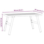 vidaXL Garten-Couchtisch Schwarz 90x45x35 cm Pulverbeschichteter Stahl