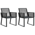 vidaXL Gartenstühle 2 Stk. Schwarz Poly Rattan