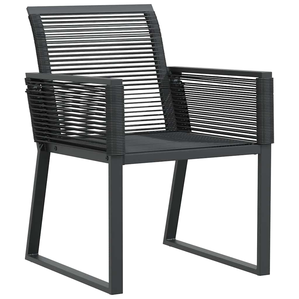 vidaXL Gartenstühle 2 Stk. Schwarz Poly Rattan