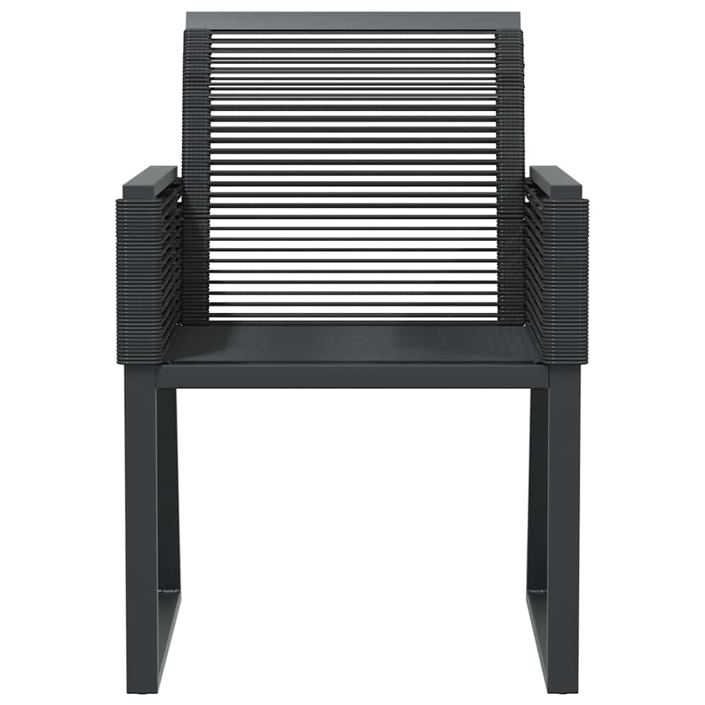 vidaXL Gartenstühle 2 Stk. Schwarz Poly Rattan