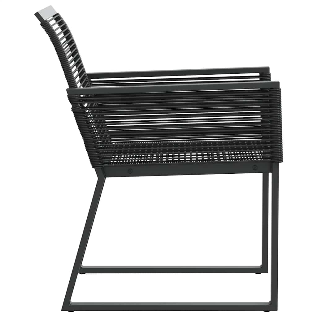 vidaXL Gartenstühle 2 Stk. Schwarz Poly Rattan