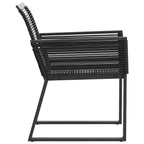 vidaXL Gartenstühle 2 Stk. Schwarz Poly Rattan