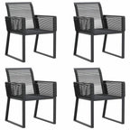 vidaXL Gartenstühle 4 Stk. Schwarz Poly Rattan