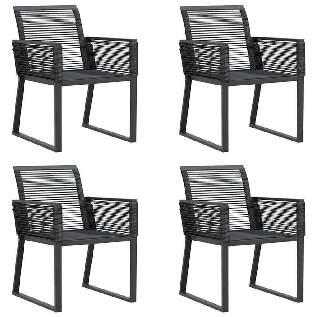 vidaXL Gartenstühle 4 Stk. Schwarz Poly Rattan