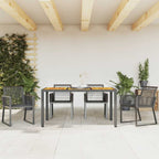 vidaXL Gartenstühle 4 Stk. Schwarz Poly Rattan