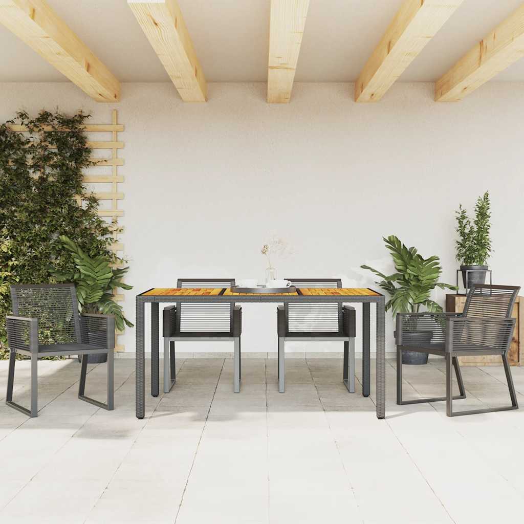 vidaXL Gartenstühle 4 Stk. Schwarz Poly Rattan