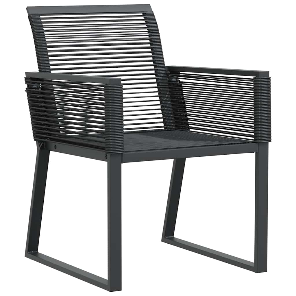 vidaXL Gartenstühle 4 Stk. Schwarz Poly Rattan
