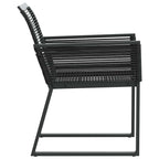 vidaXL Gartenstühle 4 Stk. Schwarz Poly Rattan