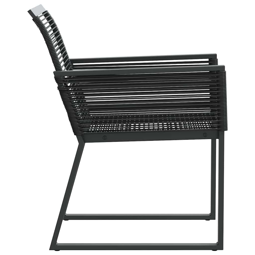 vidaXL Gartenstühle 4 Stk. Schwarz Poly Rattan