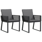 vidaXL Gartenstühle mit Kissen 2 Stk. Schwarz Poly Rattan