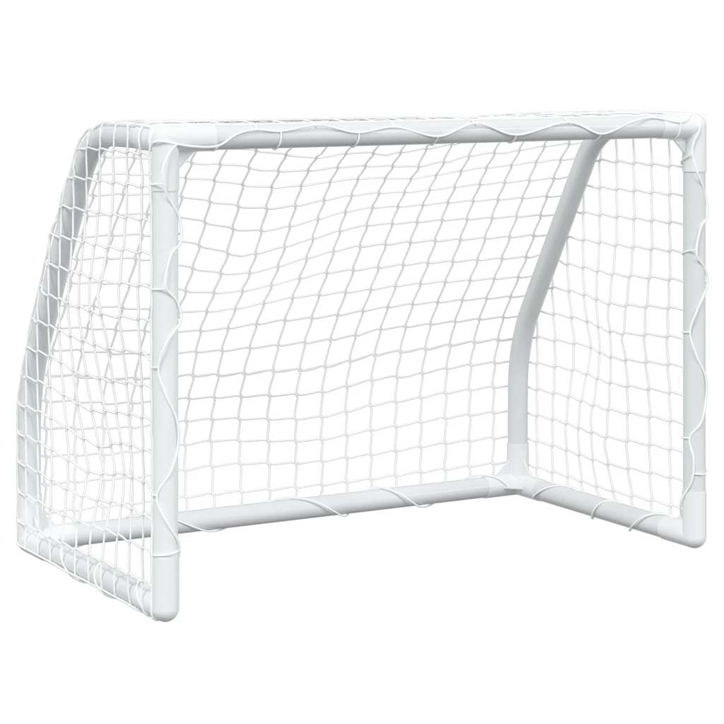 vidaXL Fußballtore für Kinder 2 Stk. mit Ball Weiß 64x35x48 cm Metall