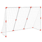 vidaXL Fußballtor für Kinder mit Bällen 2-in-1 Weiß 184x64x124 cm
