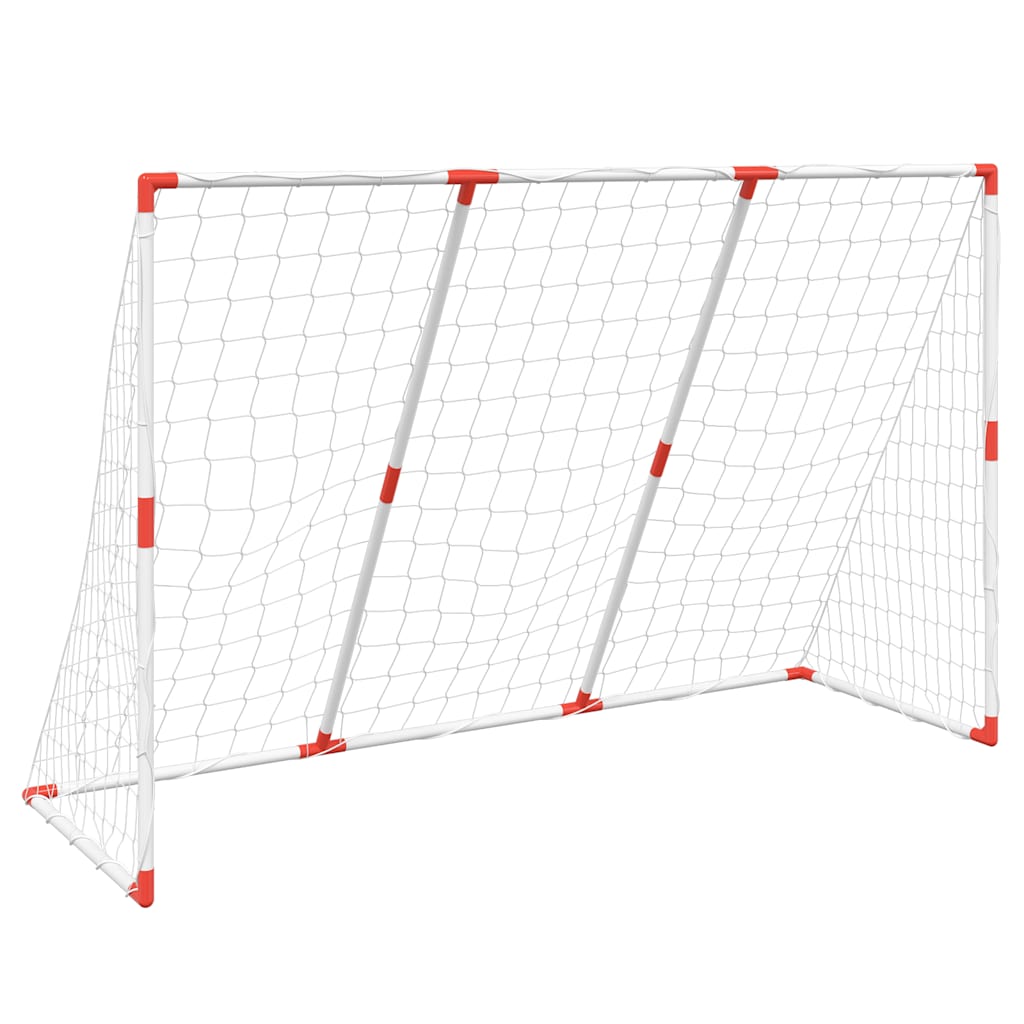 vidaXL Fußballtor für Kinder mit Bällen 2-in-1 Weiß 184x64x124 cm