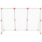 vidaXL Fußballtor für Kinder mit Bällen 2-in-1 Weiß 184x64x124 cm