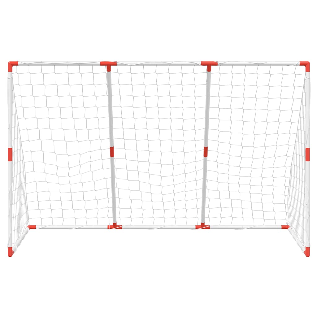 vidaXL Fußballtor für Kinder mit Bällen 2-in-1 Weiß 184x64x124 cm