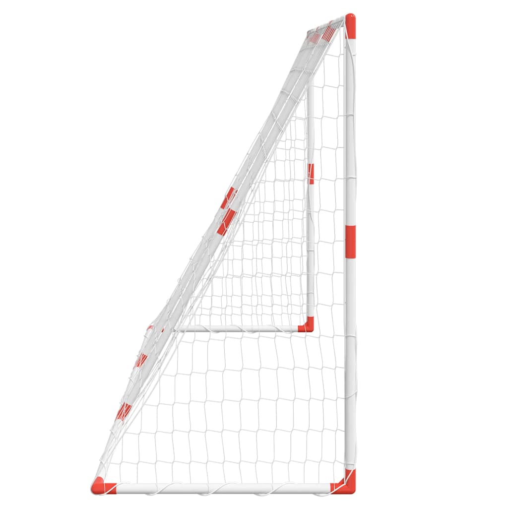 vidaXL Fußballtor für Kinder mit Bällen 2-in-1 Weiß 184x64x124 cm