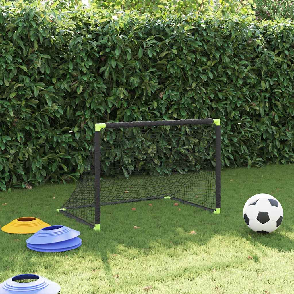 vidaXL Fußballtor für Kinder Klappbar Schwarz 90x64x64 cm
