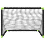 vidaXL Fußballtor für Kinder Klappbar Schwarz 90x64x64 cm
