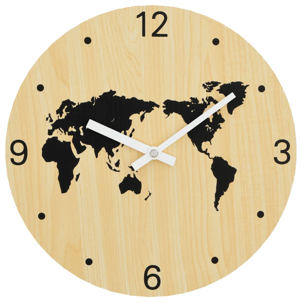 vidaXL Wanduhr Gelb und Schwarz Ø30 cm Holzwerkstoff