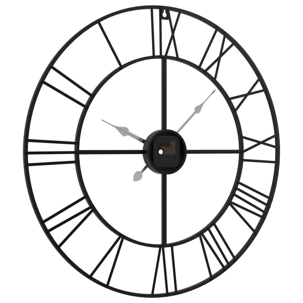 vidaXL Wanduhr Schwarz Ø50 cm Eisen