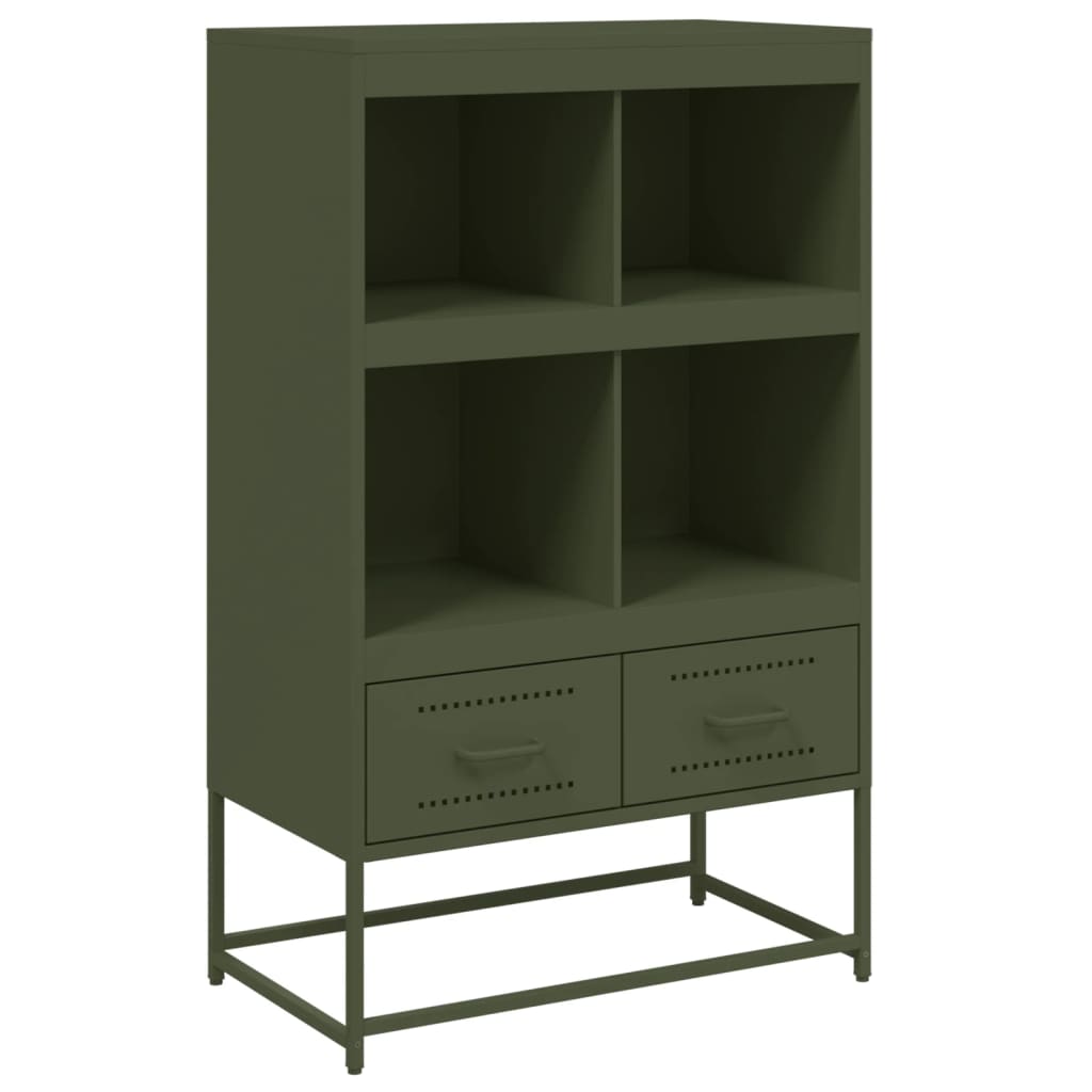 vidaXL Highboard Olivgrün 68,5x39x111,5 cm Kaltgewalzter Stahl