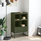 vidaXL Highboard Olivgrün 68,5x39x111,5 cm Kaltgewalzter Stahl