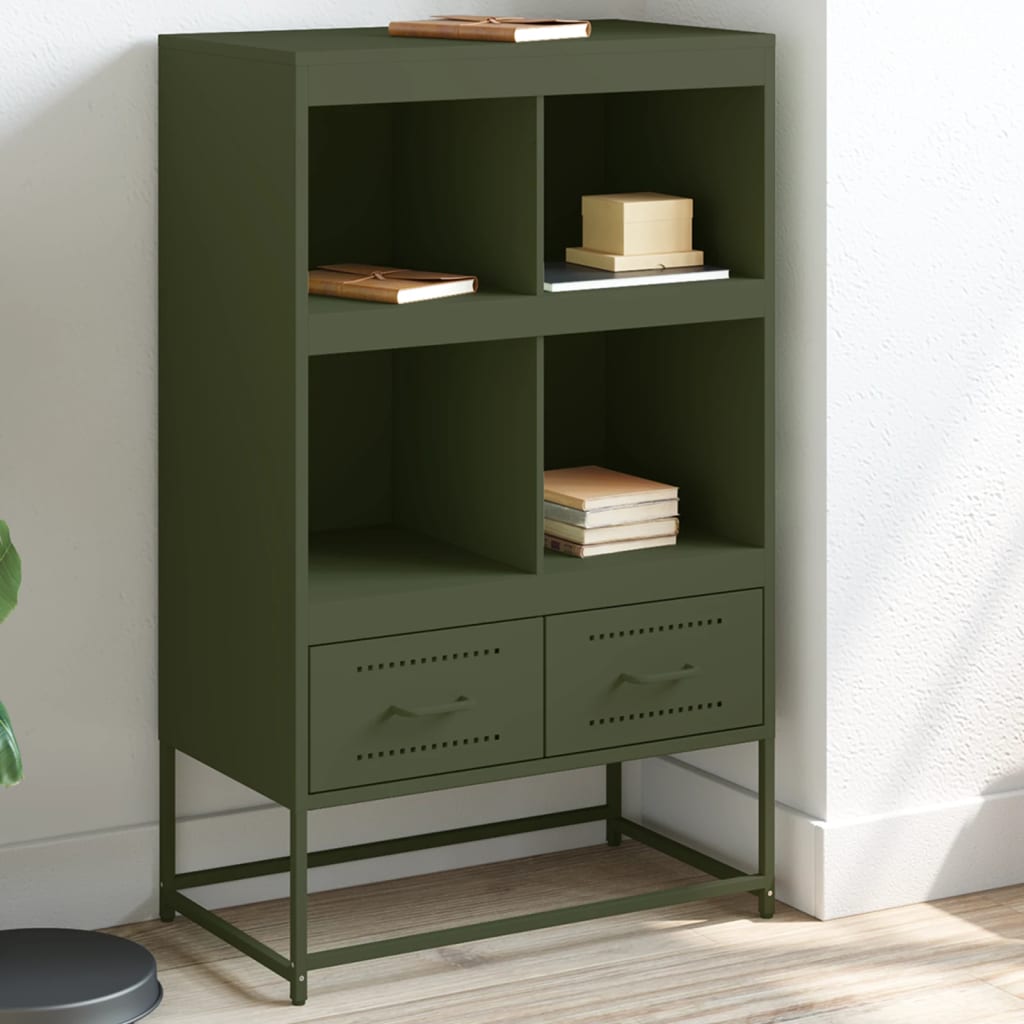 vidaXL Highboard Olivgrün 68,5x39x111,5 cm Kaltgewalzter Stahl