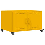 vidaXL Couchtisch Senfgelb 68x50x43,5 cm Kaltgewalzter Stahl