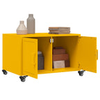 vidaXL Couchtisch Senfgelb 68x50x43,5 cm Kaltgewalzter Stahl