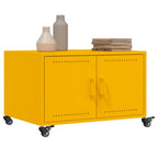 vidaXL Couchtisch Senfgelb 68x50x43,5 cm Kaltgewalzter Stahl