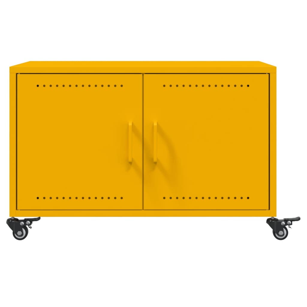 vidaXL Couchtisch Senfgelb 68x50x43,5 cm Kaltgewalzter Stahl