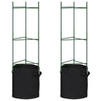 vidaXL Tomatenkäfig mit Pflanzsack 2 Stk. 116 cm Stahl und PP
