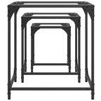 vidaXL Satztische 3 Stk. mit Glasplatte Transparent Stahl